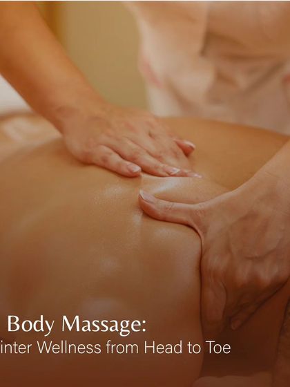 A full body massage is the ultimate form of winter wellness. This image shows a therapist performing a deep tissue massage on a client's back to release tension from head to toe.