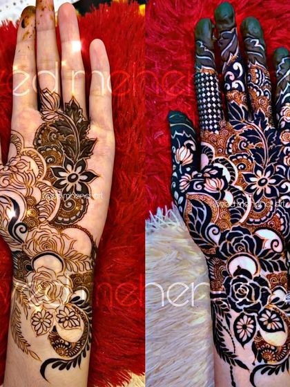 A before-and-after collage showing the process of creating a heavy designer piece.