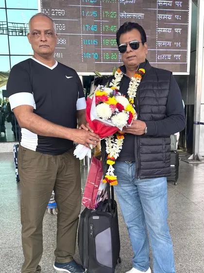 Arriving in Bhubaneswar, Orissa, to witness the All India Open Karate Championship. I was greeted by the state association president.