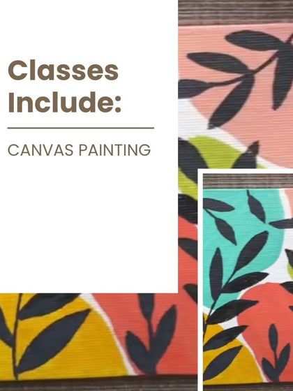 An example of the beautiful botanical-themed canvas painting taught in our art classes. We guide children through the process, helping them create a masterpiece to take home.