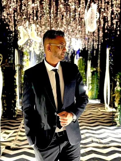 Dressed for a formal event. While I'm most at home in the DJ booth, I also attend industry events and functions.