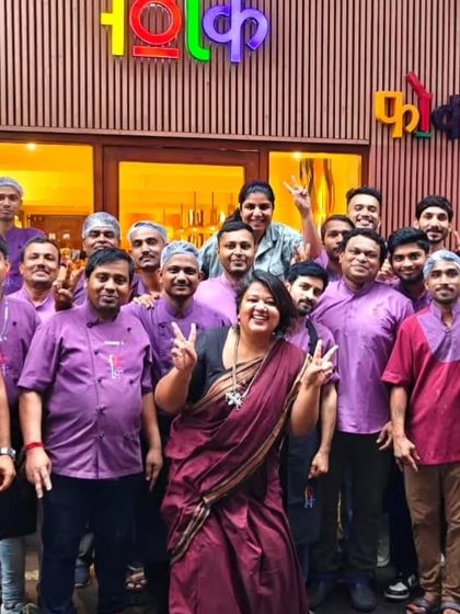 A group photo with the fantastic team at Folk in Kalaghoda after a successful pop-up. A great team, loving customers, and delicious food are the three things that make any event a success.