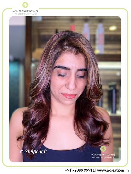 Subtle yet impactful, these highlights add a touch of warmth and dimension. The soft waves beautifully showcase the interplay of light and dark tones.