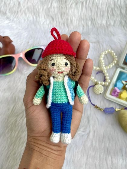 My first miniature replica doll, just 4 inches tall! This little adventurer comes with a red hat, a tiny backpack, and lots of personality. It shows that great things come in small packages.