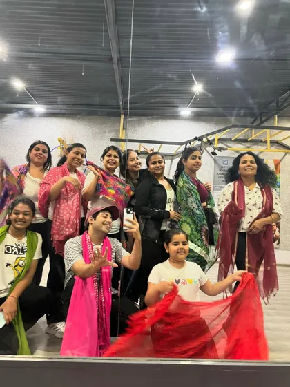 A happy selfie with my dance group during our Holi celebrations. Capturing these fun, candid moments with my fam is what it's all about.
