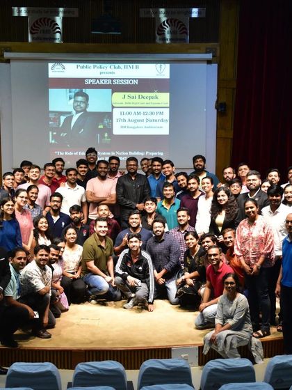 A group photograph after my interaction at IIM Bangalore. Engaging with the country's future business and policy leaders is essential for nation-building.