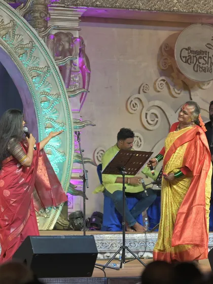 Sharing the stage with the respected Padma Shri Manjamma Jogati was a truly blessed moment. This performance at the 62nd Bengaluru Ganesh Utsava was a musical exploration of Karnataka's rich folk traditions, a project that involved months of dedicated research and collaboration with incredible artists.