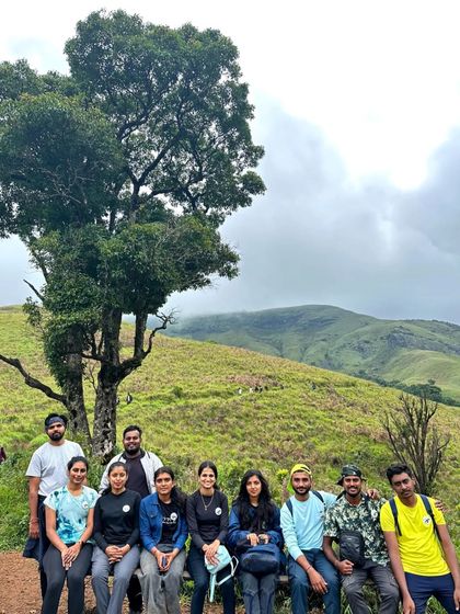 Posing by the iconic single tree on the Kudremukha trail.