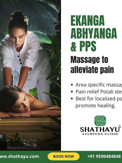 Ekanga Abhyanga with PPS is an area-specific massage for localized pain. Using a pain-relieving potali steam, this treatment is ideal for targeting a specific area of discomfort and promoting focused healing.