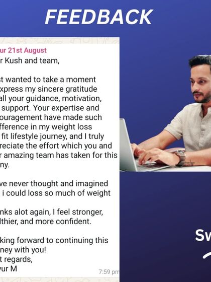 Mayur, an architect with a hectic schedule, lost 9.5 kgs and 6 inches from his waist. His transformation was built on staple home-cooked meals like poha with eggs and roti with paneer sabji, plus a structured workout plan. His feedback shows his renewed confidence.
