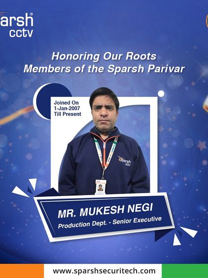 Celebrating Mr. Mukesh Negi, a Senior Executive in our Production Department. He has been with the Sparsh Parivar for 18 years, growing with us and contributing to our success.