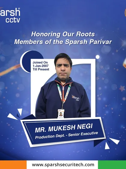 We celebrate the journey of Mr. Mukesh Negi, who has been a part of our production team for 18 years. His dedication and growth to Senior Executive reflect the collaborative spirit of our Sparsh Parivar.