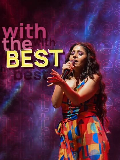 We worked with the best. A photo of a talented singer, representing the top-tier artists we bring to campus fests.