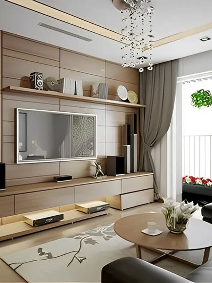 Home Interior - Living Room & Entertainment Unit Design Entertainment Units with Wooden Finishes photo 6