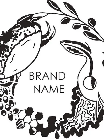 A detailed look at a vector illustration created for a new brand's logo. The intricate, hand-drawn style combines various natural and abstract elements into a circular form, showcasing the level of detail and artistry I bring to custom brand marks.
