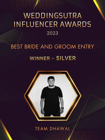We are incredibly proud to have won the Silver award for 'Best Bride and Groom Entry' at the WeddingSutra Influencer Awards. This recognition fuels our passion for creating unique and memorable wedding experiences.