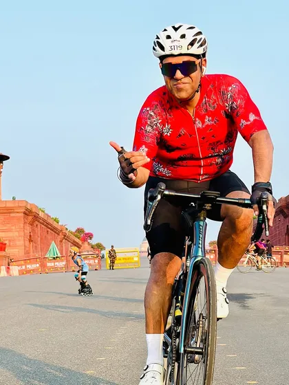 A fun, candid shot of a rider in action.