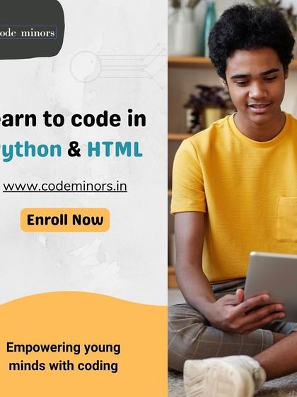 An enrollment announcement for our Python and HTML courses. We are empowering young minds with coding, offering a curriculum that prepares them for the future of technology.