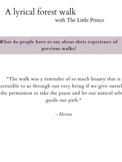 These are more reflections from people who have joined my walks. Their words speak to the soul-nourishing, meditative, and connecting power of blending poetry with nature. I am so grateful for their willingness to share their experiences.