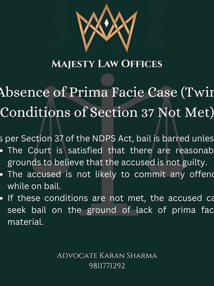 Section 37 of the NDPS Act sets a high bar for bail, but it is not insurmountable. I focus on demonstrating to the court that there are reasonable grounds to believe the accused is not guilty and is not likely to commit any offense while on bail, thereby challenging the prima facie case.