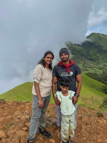 A family portrait on the Netravathi trail. We believe adventures are for everyone, and it's wonderful to see families hiking together.