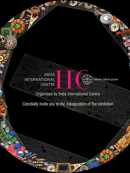 The official invitation to my solo exhibition, "ECOINNOVATIONS," at the India International Centre in New Delhi, exploring the intersection of art, technology, and sustainability.