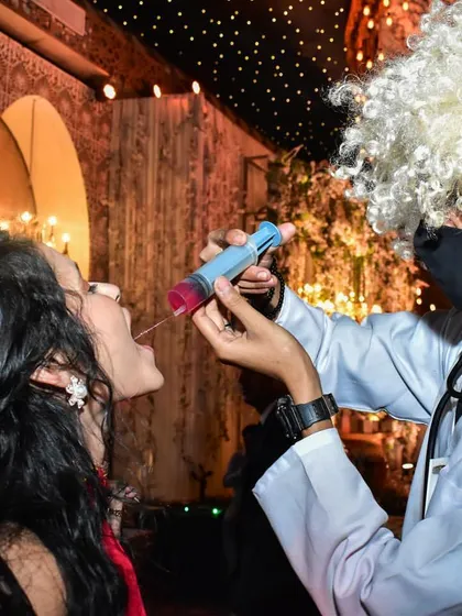 Entertainment is key. My Dr. Gulati character is a crowd favorite, making the rounds and serving shots from syringes for a dose of fun and laughter. It’s one of the many ways I make the bar experience memorable and interactive.
