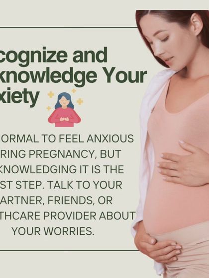 The first step to managing anxiety is to recognize and acknowledge it. It's normal to feel worried, and talking about it with your partner, friends, or healthcare provider can help.