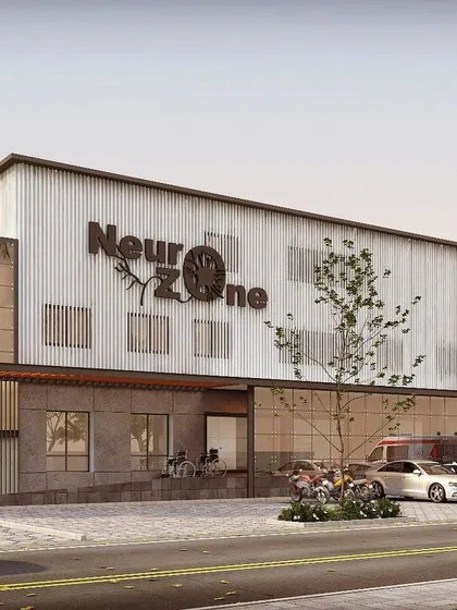This is a visualization of our renovation work for the Neuro Zone at Gopala Gowda Shantaveri Hospital in Mysore. We transformed the building's exterior to create a modern, professional, and accessible healthcare facility.