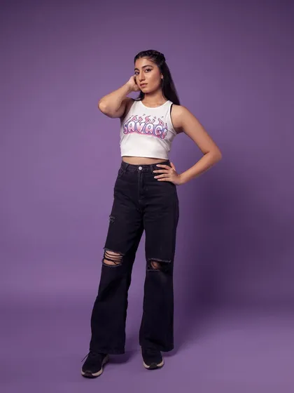 A final full-length pose, showing off a bit more attitude.