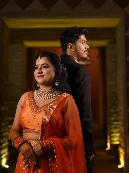 Another beautiful couple portrait from the Sangeet event.