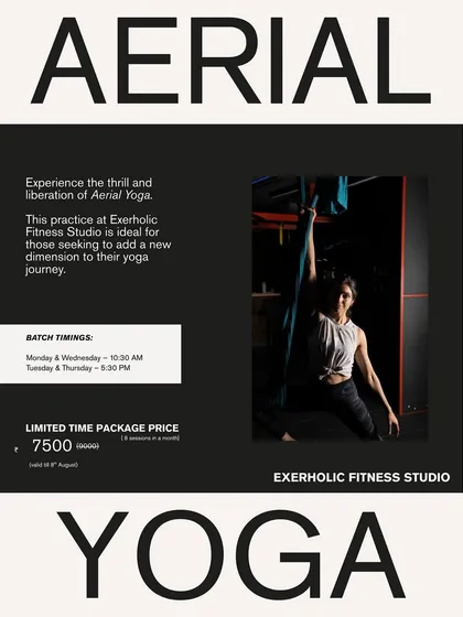 Ready to join? Here are the batch timings and a limited-time package price for my aerial yoga classes. Secure your spot and experience the thrill of floating and flowing.