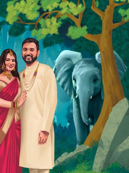 Rachita Burjupati - Custom Portraits & Illustrations Illustrated Wedding Invitations photo 9