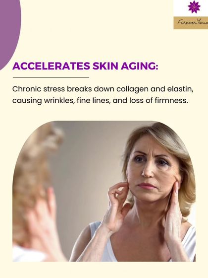 Stress directly accelerates skin aging. The chronic release of cortisol breaks down collagen and elastin, the proteins that keep your skin firm and smooth. This results in the premature formation of fine lines, wrinkles, and a loss of firmness.
