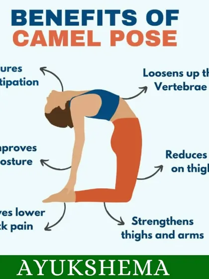 Discover the many benefits of Ustrasana (Camel Pose), from improving posture and relieving back pain to strengthening the thighs and arms.