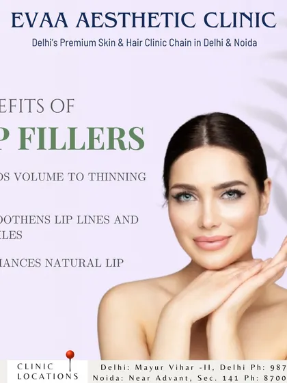 This graphic highlights the key benefits of lip fillers. They are an excellent solution for adding volume to thinning lips, smoothing lip lines, and enhancing the natural shape of your lips.