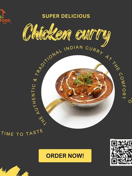 This is our super delicious chicken curry, an authentic and traditional Indian dish served in the comfort of your home. It's artfully curated and boldly spiced for a luxurious taste.