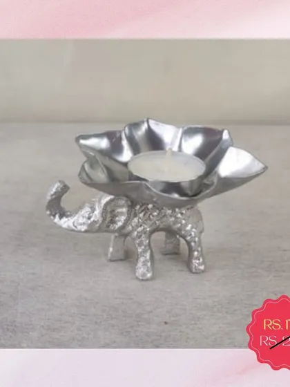 This silver elephant-shaped T-light holder is one of my bestsellers. It's a charming and affordable piece that adds a touch of whimsy and light to any corner.