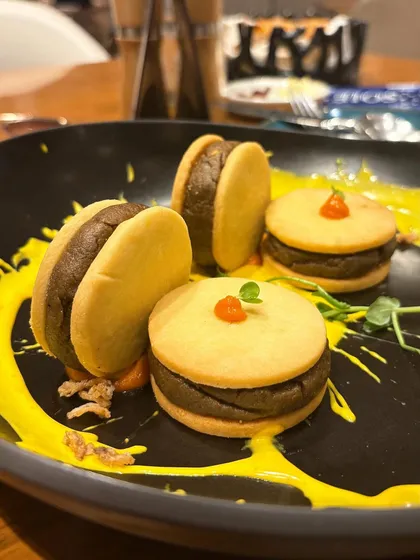 Mushroom Galouti inside buttery biscuits from MKT at The Chanakya. I love showcasing inventive dishes like this that offer a new take on traditional flavors.