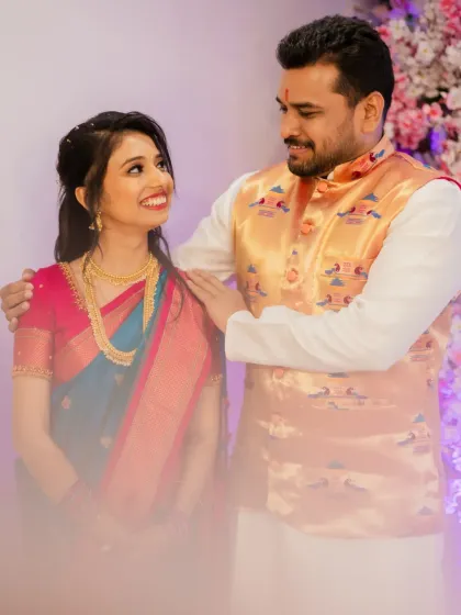 Another candid shot of Rasika and Rohit, sharing a look of love and happiness. These unposed moments are often the most precious.