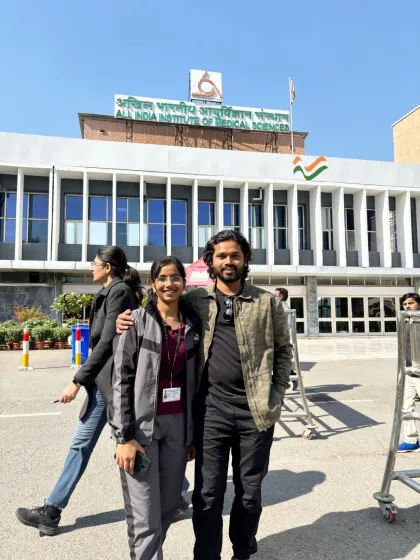 A proud moment with my brother at AIIMS. My family's support has been instrumental in my journey, and it was special to show him where I work.