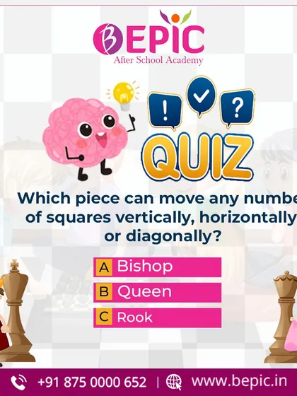 This quiz helps children learn the power of different chess pieces. Understanding the queen's movement is a key step to mastering the game.