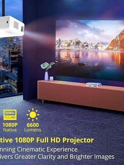 Transform any room into a movie theatre with our native 1080p Full HD projector. It delivers a stunningly clear and bright picture for an immersive cinematic experience right at home.