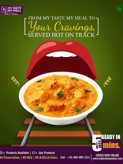 Craving detected, meal dispatched. My food is always on track to satisfy your hunger for delicious Indian food.