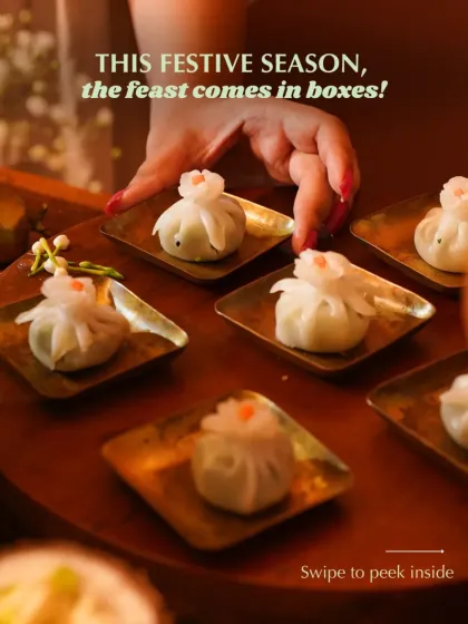 These delicate, handcrafted dumplings are a highlight of my festive menu. This shot captures the artistry and attention to detail I put into every single bite, offering a glimpse into the gourmet quality you can expect from my kitchen.