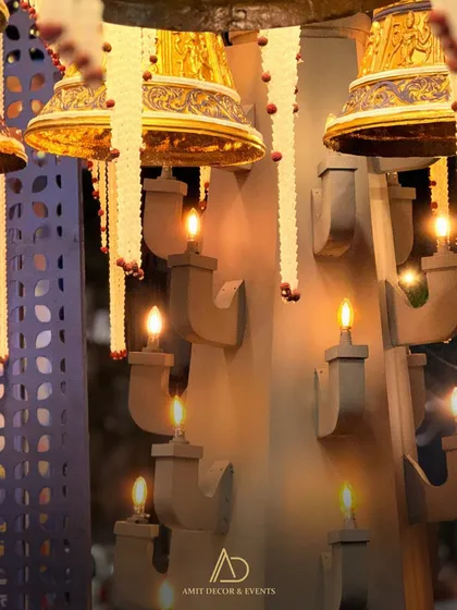 A duplicate of the previous image, highlighting the warm glow of the custom light fixtures.