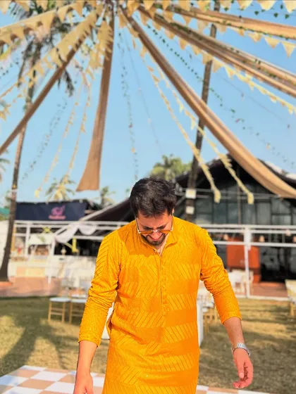 A moment of laughter under the beautiful tent setup of a Haldi ceremony. These are the moments that make my job the best in the world.