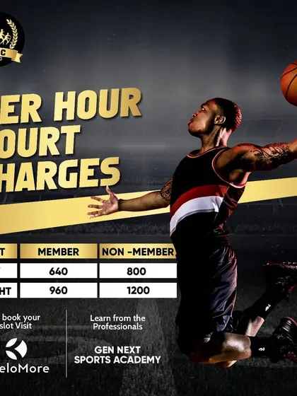 We offer hourly court charges for basketball, with different rates for day and night slots. Book your time to practice your dribbling and shooting under the guidance of our professional coaches.