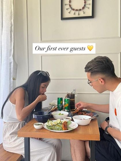 A picture of our first ever guests. We will always cherish the memory of welcoming them and feel so much gratitude for how far we have come since that day.