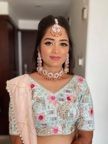 Pooja looking fresh and pretty, with makeup that matches her vibrant personality.